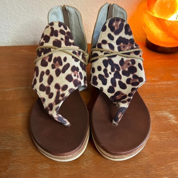 Btkd Orthotic Arch Support Sandals Bohemia Leopard Women Size 40 (fits like a 9) - Picture 1 of 9